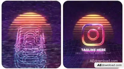 80s VHS Logo Reveal Logo Stings template preview