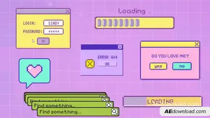 8bit Computer Windows Retro Interface Part 1 Titles template preview