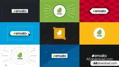 Videohive 9 Flat Logo Openers Logo Stings template preview
