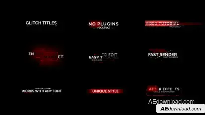 9 Modern Glitch Titles Titles template preview