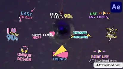 90's Music Titles | After Effects Titles template preview