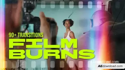 90 Transitions Film Burns Light Leaks broadcast-packages template preview