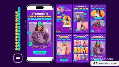 90s Fashion Sale Instagram Stories Product Promo template preview