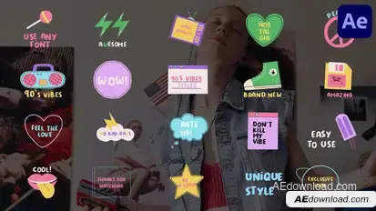 90s Vibes Titles for After Effects Titles template preview
