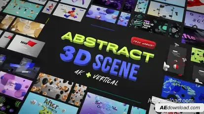 Abstract 3D Scene Elements template preview