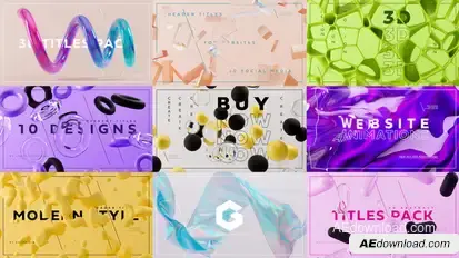 Abstract 3D Titles Pack Titles template preview