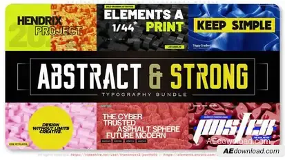 Abstract and Strong Typography Bundle Titles template preview