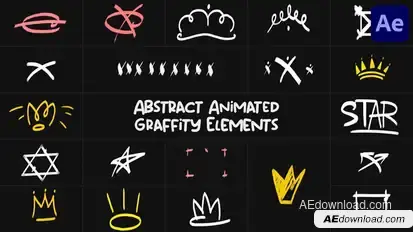 Abstract Animated Graffity Elements for After Effects Elements template preview