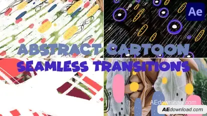 Abstract Cartoon Shapes Seamless Transitions | After Effects Elements template preview