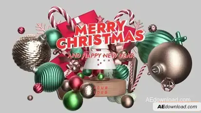 Abstract Christmas 3D Logo Reveal Openers template preview