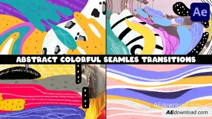 Abstract Colorful Seamles Transitions for After Effects Elements template preview