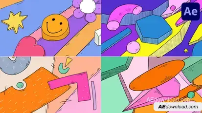 Abstract Colorful Transitions | After Effects Elements template preview