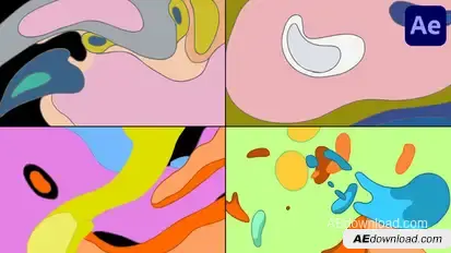Abstract Colorful Transitions for After Effects Elements template preview