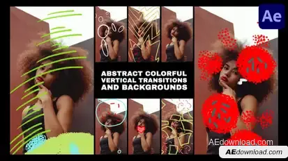 Abstract Colorful Verical Transitions And Backgrounds | After Effects Elements template preview