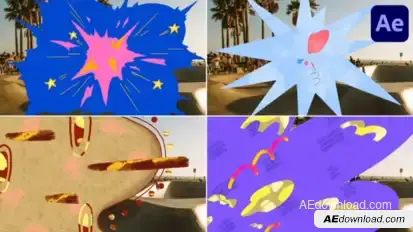Abstract Colorfull Dynamic Transitions for After Effects Elements template preview