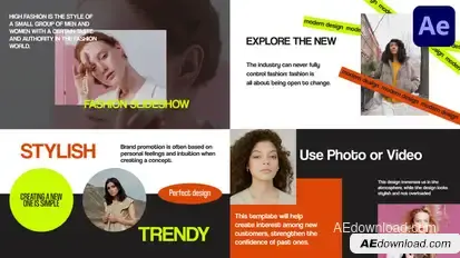 Abstract Fashion Slides for After Effects Video Displays template preview