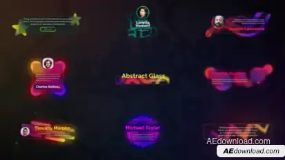 Abstract Glass Lower Thirds Elements template preview