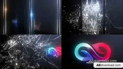 Abstract Glass Shatter Logo Opener Logo Stings template preview