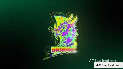 Abstract Glitch Color Logo Reveal Logo Stings template preview