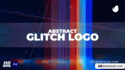 Abstract Glitch Reveal Logo Stings template preview