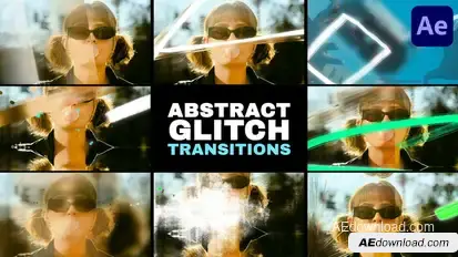 Abstract Grunge Glitch Seamless Transitions | After Effects Elements template preview