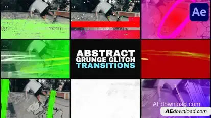 Abstract Grunge Glitch Seamless Transitions | After Effects Elements template preview