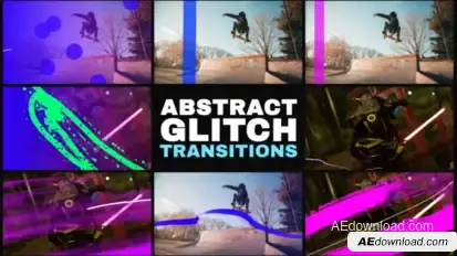 Abstract Grunge Glitch Seamless Transitions | After Effects Elements template preview