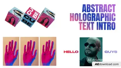 Abstract Holographic Text Intro | AE Titles template preview