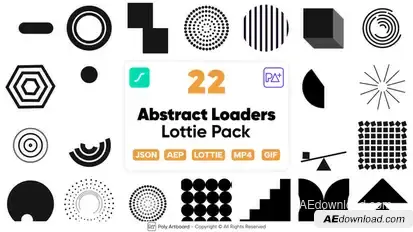 Abstract Loaders Lottie Pack Elements template preview