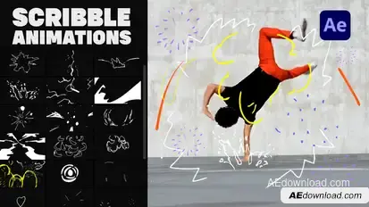 Abstract Scribble Animations for After Effects Elements template preview