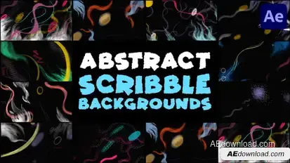 Abstract Scribble Backgrounds | After Effects Elements template preview