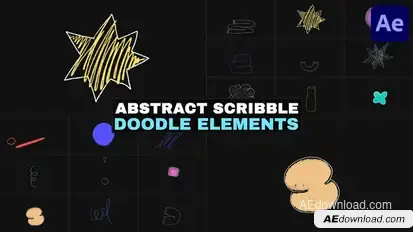 Abstract Scribble Doodle Elements | After Effects Elements template preview