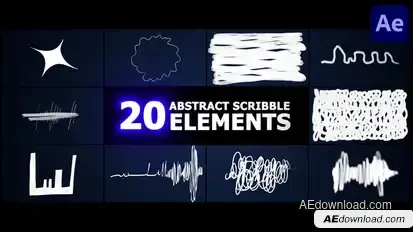 Abstract Scribble Elements | After Effects Elements template preview