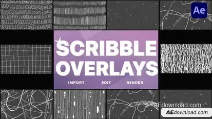 Abstract Scribble Overlays | After Effects Elements template preview