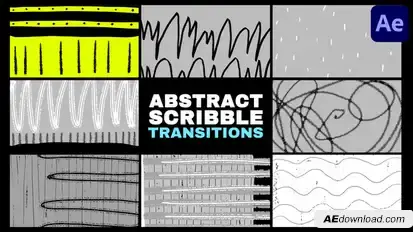 Abstract Scribble Transitions | After Effects Elements template preview