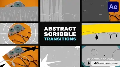 Abstract Scribble Transitions for After Effects Elements template preview