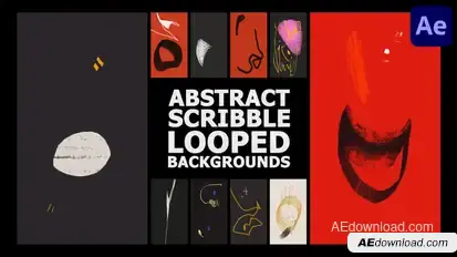 Abstract Scribble Vertical Looped Backgrounds | After Effects Elements template preview