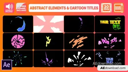 Abstract Shapes And Cartoon Titles | After Effects Titles template preview