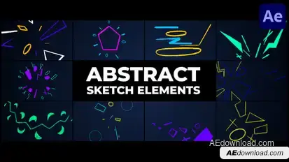 Abstract Sketch Elements | After Effects Elements template preview