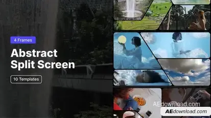 Abstract Split Screen - 4 Frames Video Displays template preview