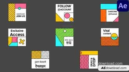 Abstract Square Titles for After Effects Titles template preview