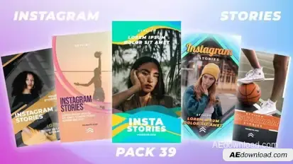 Abstract Stories Pack Elements template preview