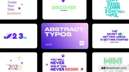Abstract Typo 03 for After Effects Titles template preview