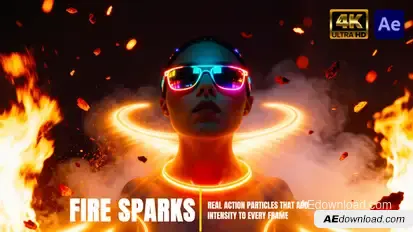 Action Fire Sparks Overlays Pack Elements template preview