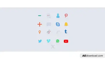 Adds & Social Media Icons vol. 2 folder Infographics template preview