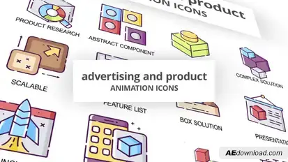 Advertising & Product - Animation Icons Elements template preview