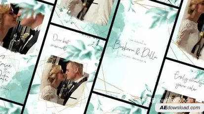 Aesthetic Wedding Invitation Stories Pack Openers template preview