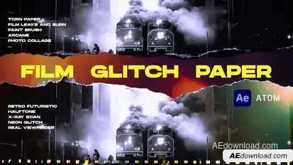 After Effects Transitions by whiterecord | Film, Glitch, Paper Elements template preview
