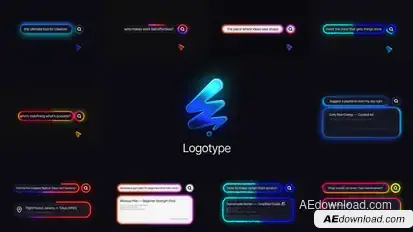AI Dark Search Bar Elements template preview