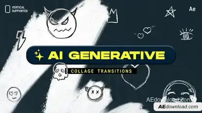 AI Generative Collage Transitions | Vertical | After Effects Elements template preview